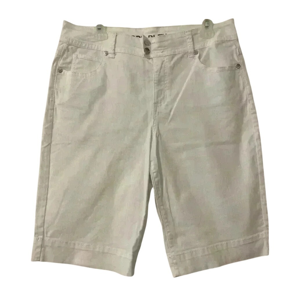 Code‎ Bleu Women's White Stretch Bermuda Shorts Size 12